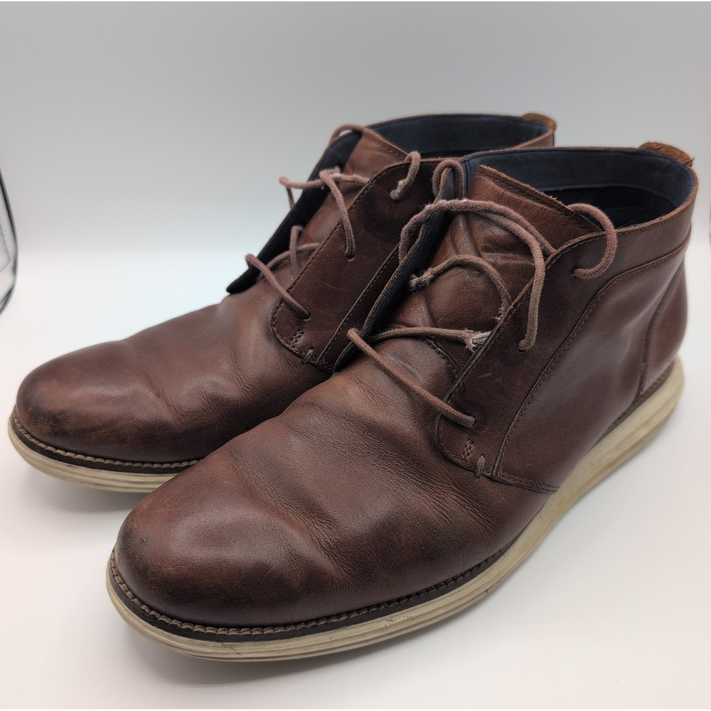 Cole Haan Ankle Chukka Boots GRAND.OS Leather Mens Size 11M Tan Brown C28213